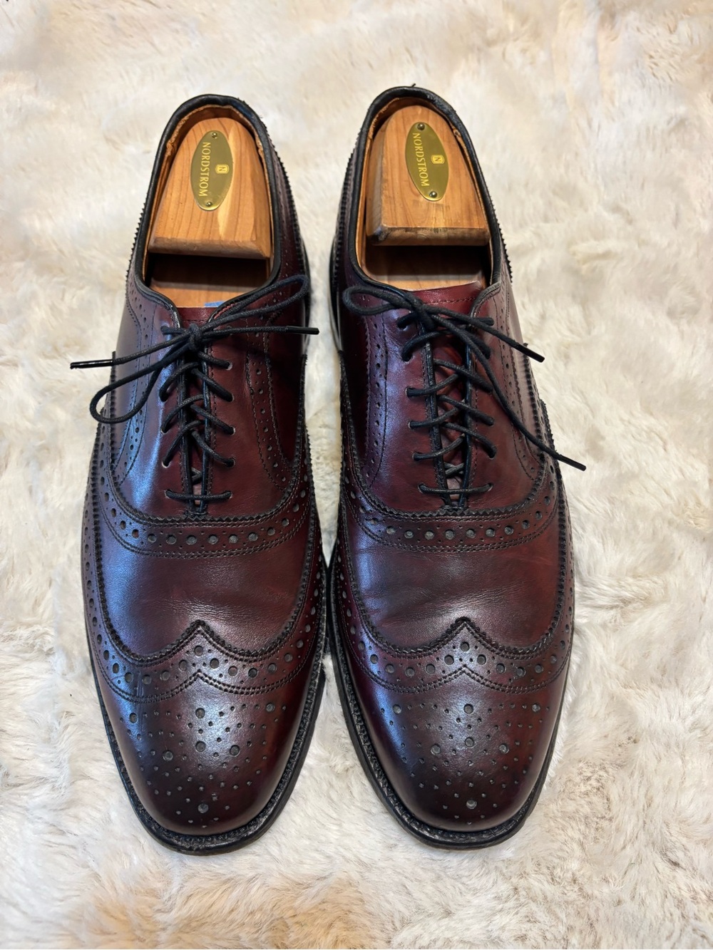 Allen Edmonds Fairhaven Wingtip Oxford Burgundy Oxblood Leather Shoes 10.5 B